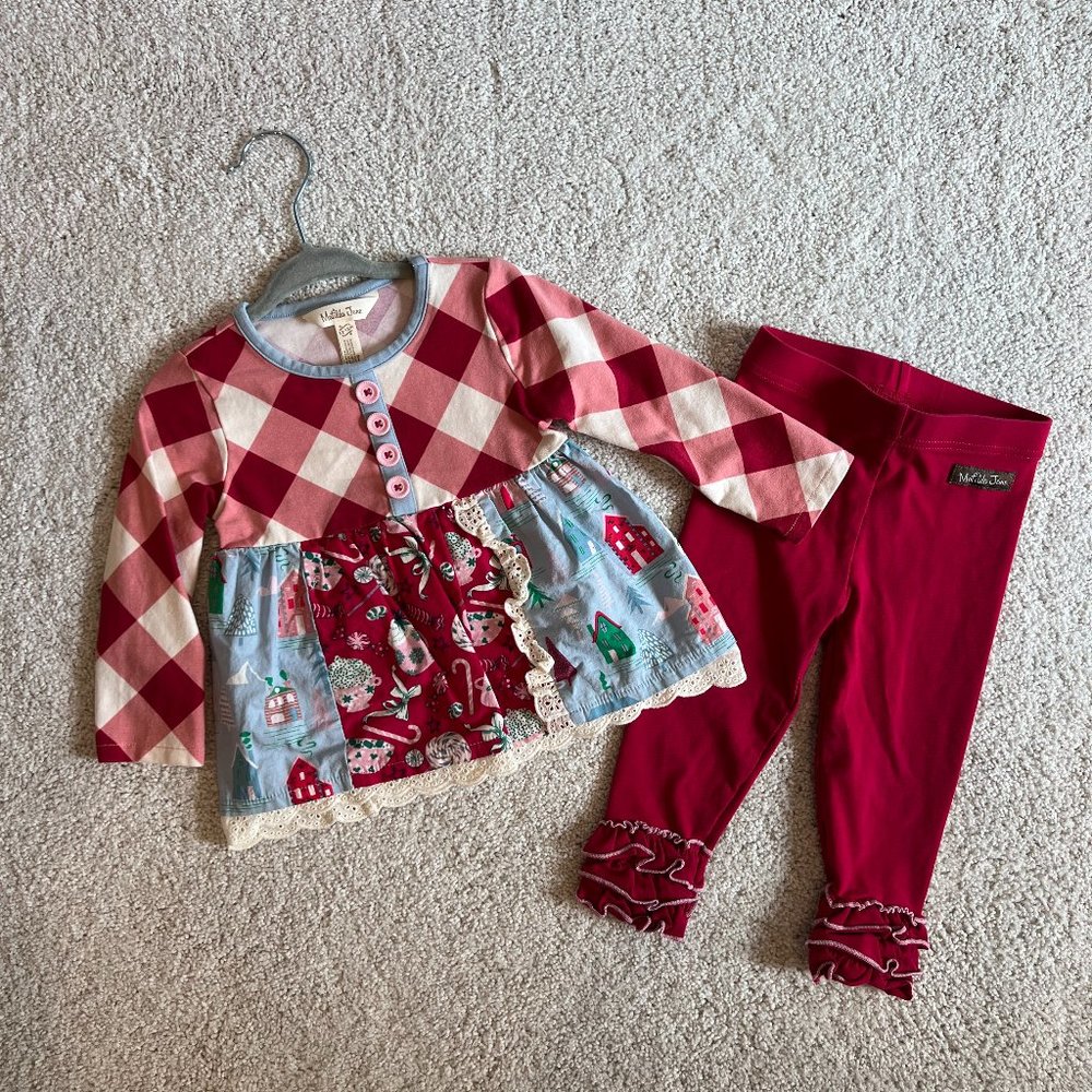 Matilda Jane Matching Pink & Blue Baby Girl Dress and Trouser Set, 12-18 Months